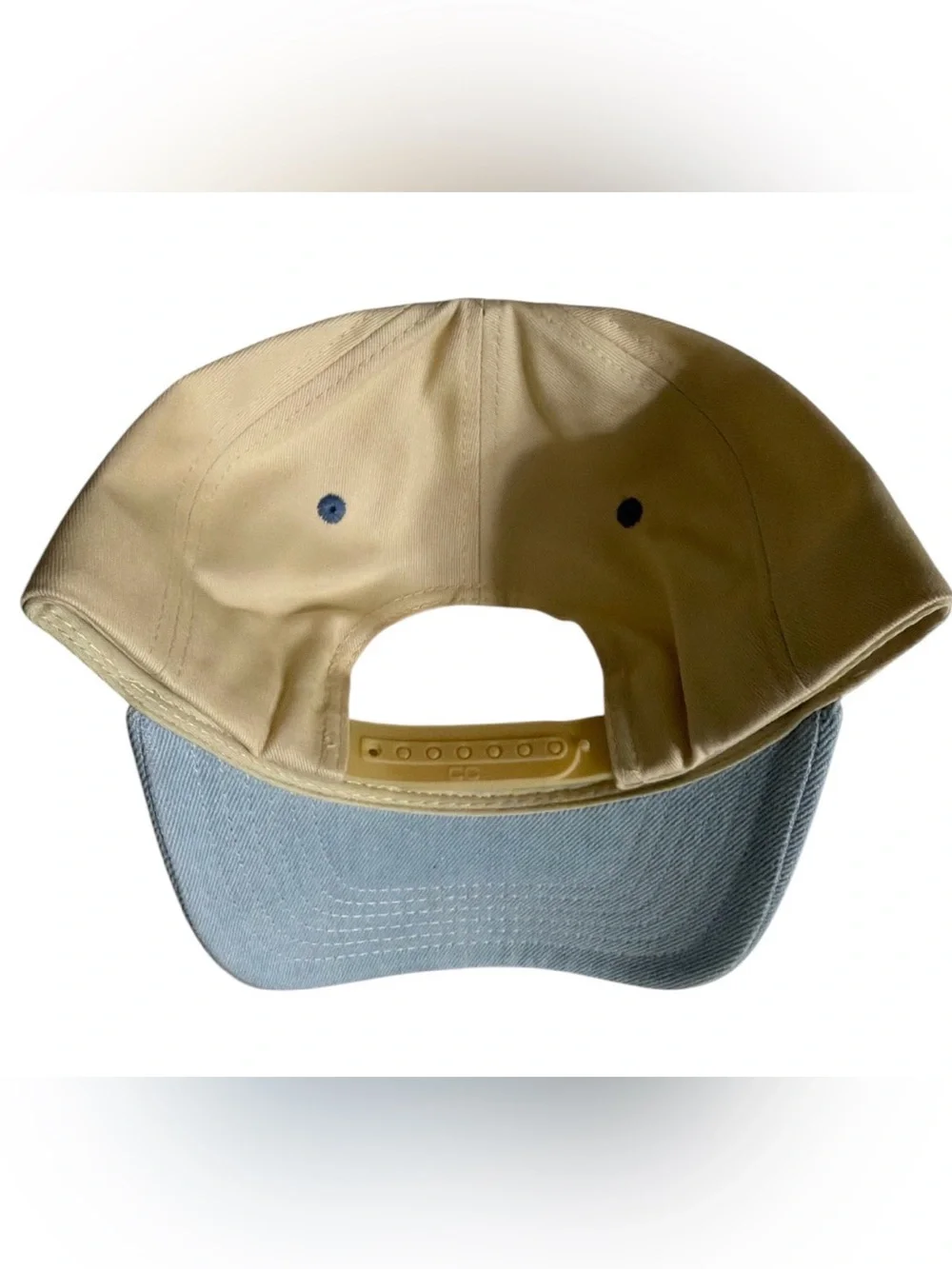 NWOT C.C. Living the American Dream Beige and Light Blue Cap
